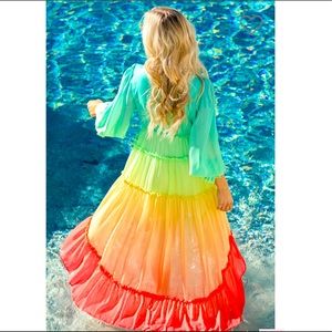 NWT MULTI COLOR HIGH-LOW DRESS SZ.SMALL